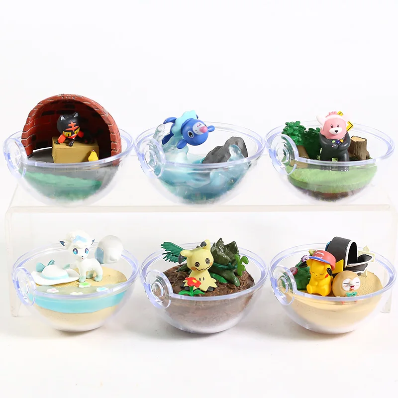 Коллекционная Фигурка Pokemon Terrarium Vol.10 Alolan Vulpix Mimikyu Litten Pikachu Rowlet Popplio Bewear | Игрушки и