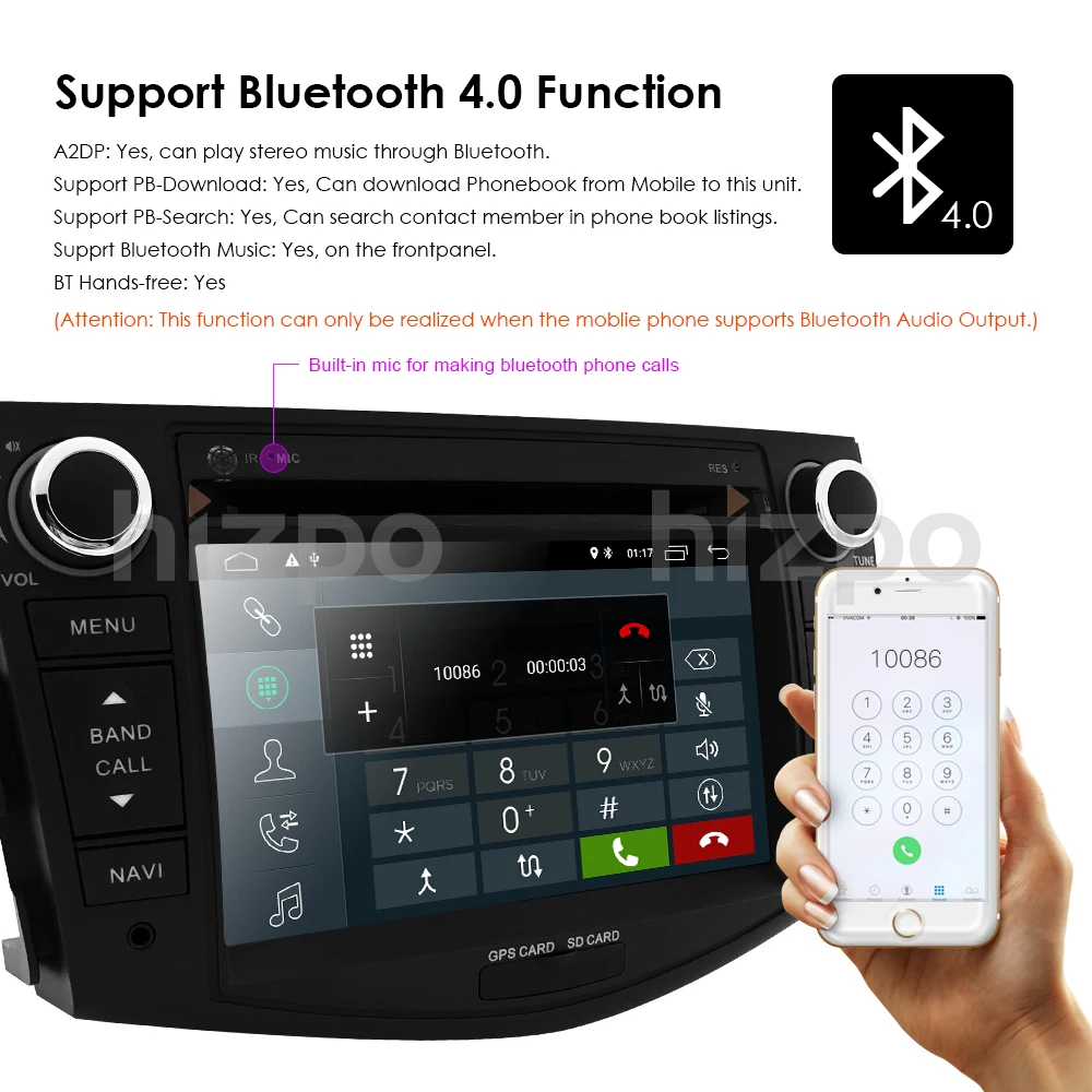 Cheap 4QuadCore 2+16 Car DVD 2 din Android 9.0 For Toyota Rav4 2007-2012 2din car pc stereo gps navigation with capacitive screen+wifi 10