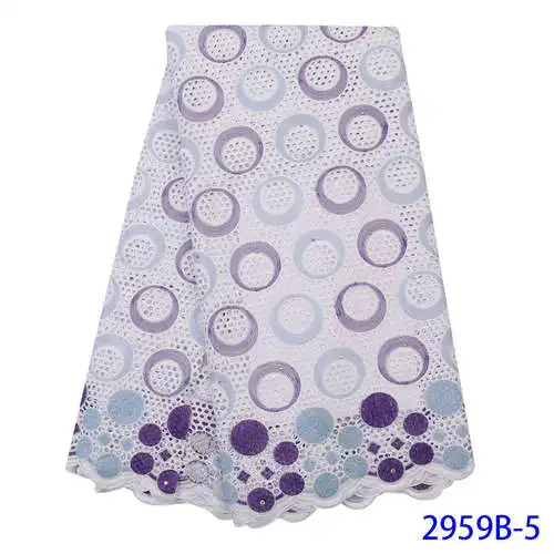 White Lace Fabric 5 NIAI африканская кружевная ткань высокое качество хлопок кружево для женщин платье кружевная ткань швейцарская вуаль кружево в швейцарской XY2959B-2 - Цвет: White Lace Fabric 5