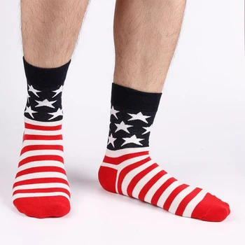 

USA American Flag EAGLE United States Patriotic Stars Stripes Mens Crew Socks