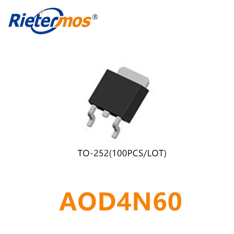 

100 шт AOD4N60 D4N60 4N60 T0-252 SMD высокого качества