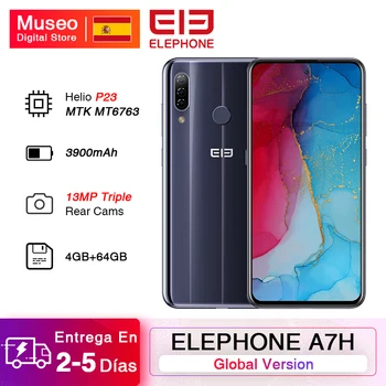 

Global Version ELEPHONE A7H Helio P23 4GB 64GB Smartphone 6.4" Android 9.0 3900mAh 13MP Triple Rear Cams Fingerprint Unlock