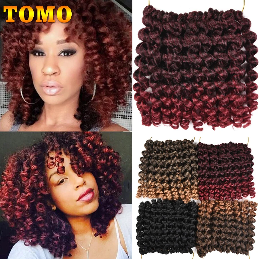 Удлинители для волос TOMO Jamaican Bounce Jumpy Wand 8 12 дюймов 20 корней афро пушистые крючком