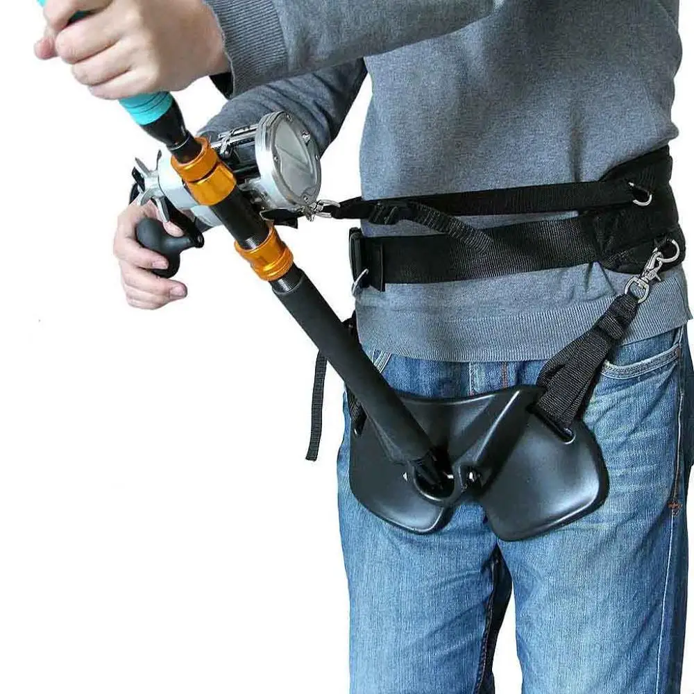 EVA Padded Standing Up Fishing Rod Holder Harness Adjustable Fighting