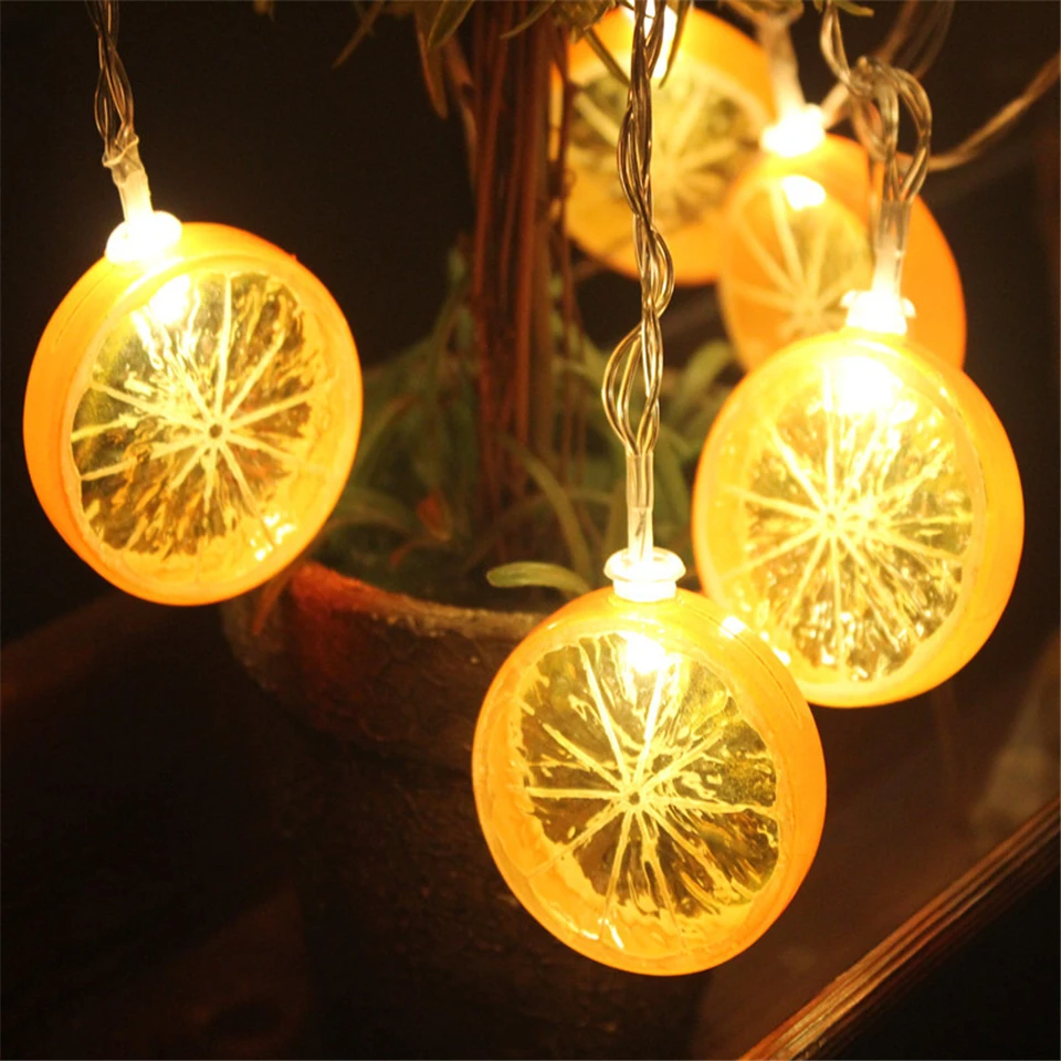 Lemon LED ночник AA чехол для батареи фрукты теплый белый 1 5 м 10 светодиодов/3 20