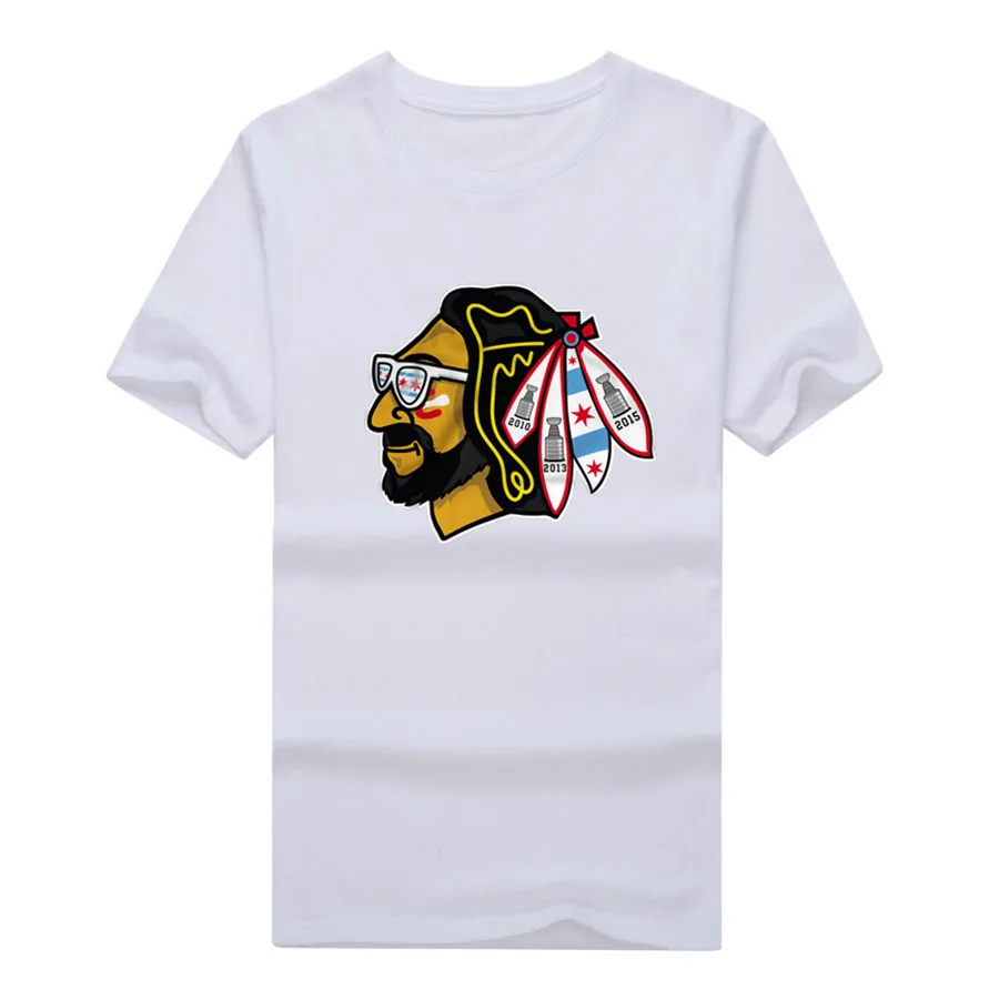 Мужская футболка Chicago fans Blackhawks head с логотипом в виде солнцезащитных очков хлопковая Футболка