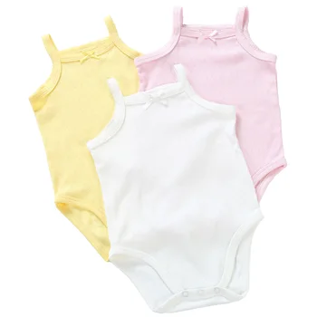 Body senza maniche per neonate tuta estiva sottile gilet tuta in cotone traspirante pagliaccetto per bambini abiti tinta unita
