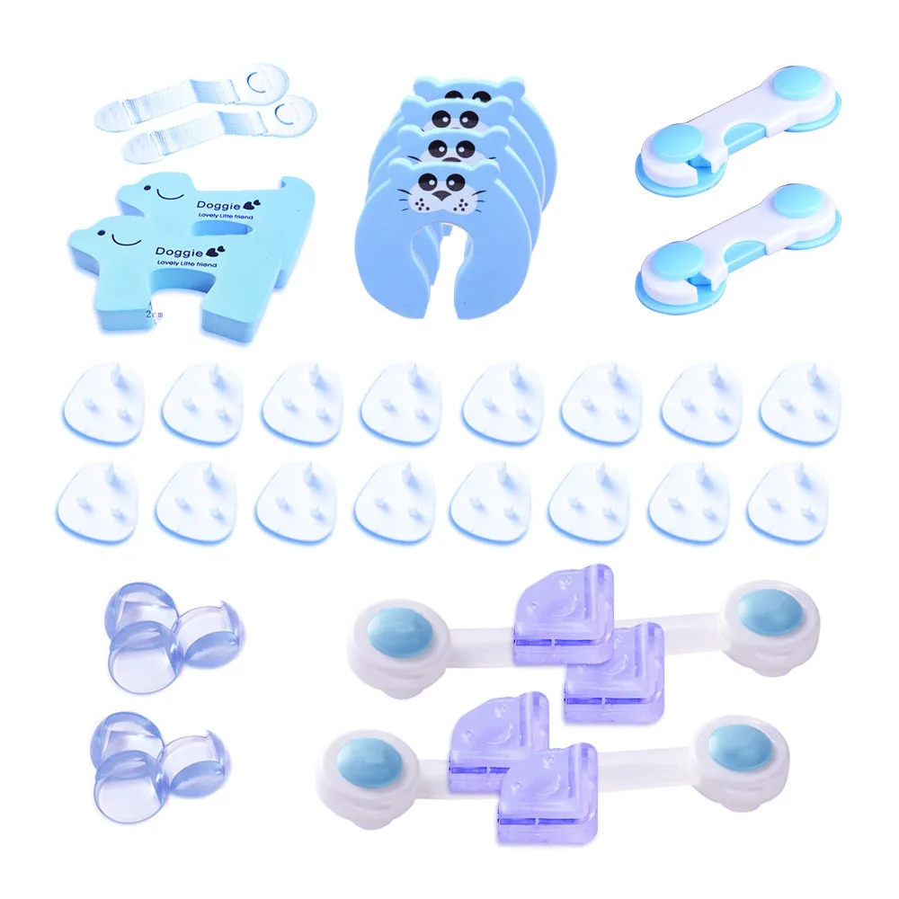 

EngL38 CHILDREN'S Kitchen Bedroom Protective Equipment Electric Hole Cover Key Card Bumper Baby Safety Lock Set