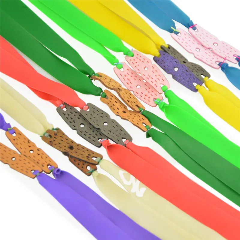 10 шт. Сменные плоские эластичные ленты рогатки мощные резиновые катапульты