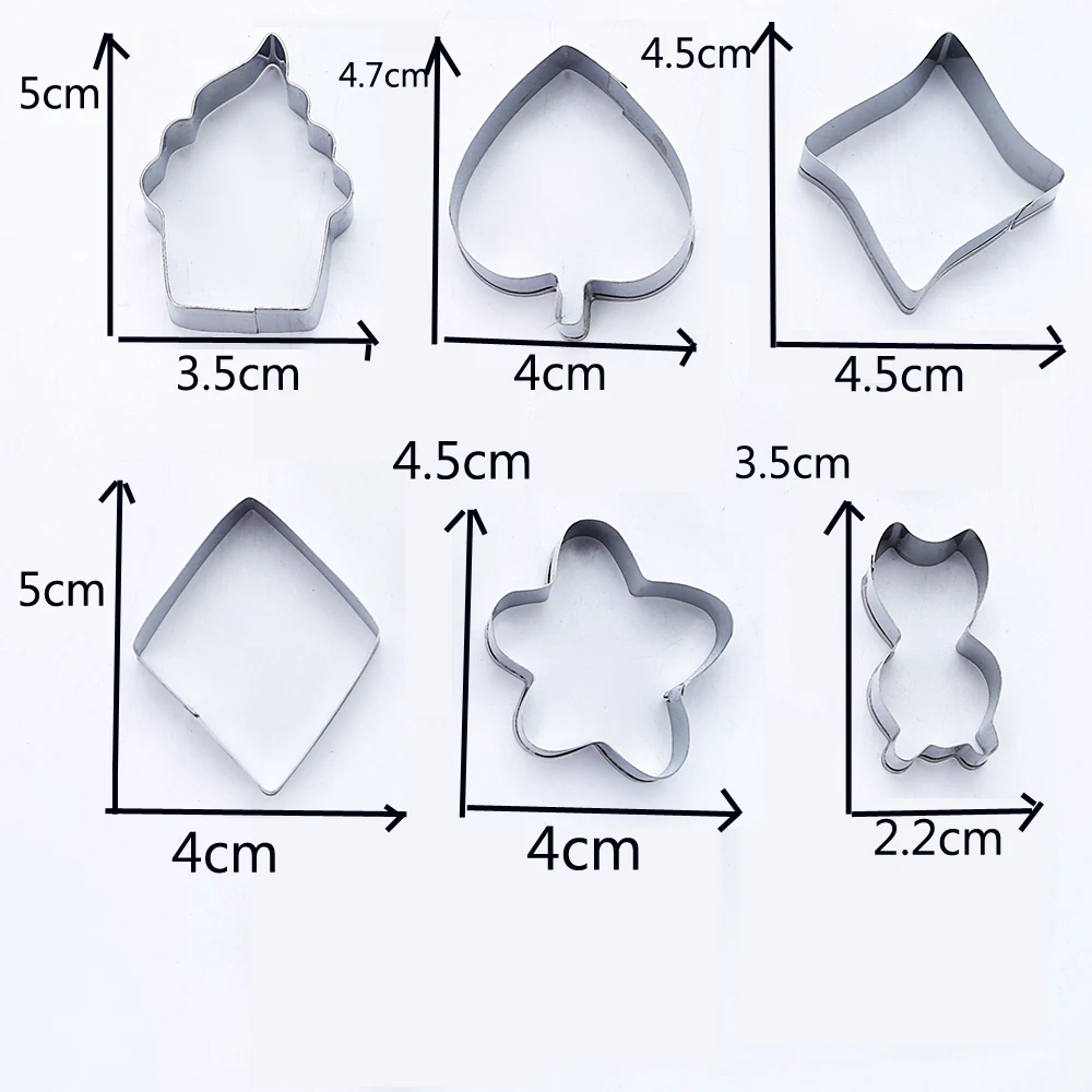 6 Shape Декор для еды, милый формирователь, прочный кухонный инструмент, резак, форма, 25 стилей, для резки торта, овощей, фруктов, сделай сам, набор для резки - Цвет: 6 Shape