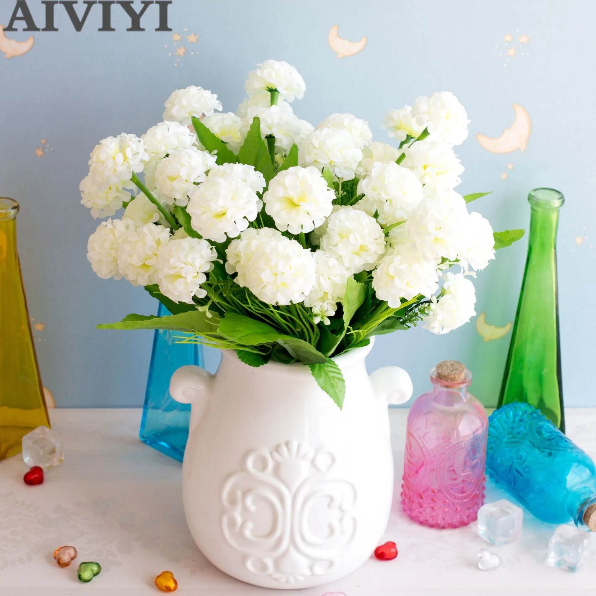 9 головок романтичный Лавандовый шар искусственный цветок подушка Шелковый
