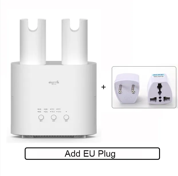 Add EU Plug Xiaomi Deerma сушилка для обуви Интеллектуальный многофункциональный выдвижной Многофункциональный эффект стерилизации u-образный воздух - Цвет: Add EU Plug