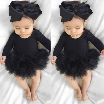

Newborn Baby Girl Clothes Set Baby Kids Girls Rompers Solid Tutu Dress Outfit With Headband Outfits Set Cute Infant Baby Clothes