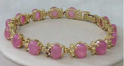 

Fine 100% Natural pink jade bracelet AAA 7.5inch