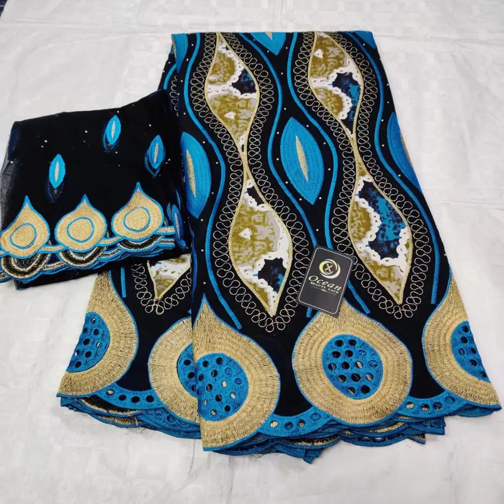 

Latest African 100%Cotton Swiss Voile Lace Fabric High Quality Dubai Dry Lace In Switzerland Beaded For Women Dress NX918x
