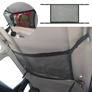 

Car Interior Organizer Mesh Pocket Storage Bag 31*20inches Car Roof Ceiling Hanging Accessories