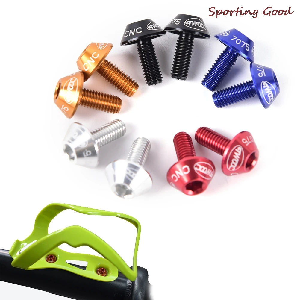 2pcs/lot Bicycle Water Bottle Holder Mount Bolts Hex-headed To Install Bike Bottle Cage Rack M5*10mm Stainless Steel Screw