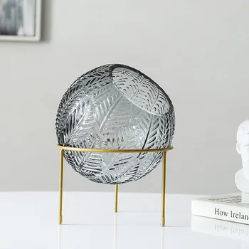 

Creative Globular Glass Vase Lucency Green Plants Flower Hydroponic Device Nordic Vase Decoration Modern Art Flower Vase