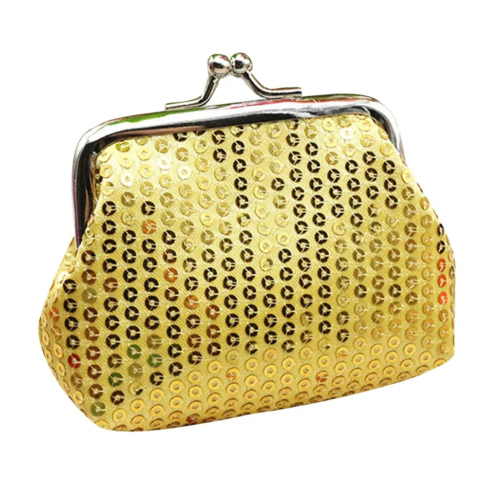 Sequin Wallet Coin Purse Clutch bag lipstick mini fashion Card Holder Coin Purse Clutch Handbag Womens Small Card packages - Цвет: Gold