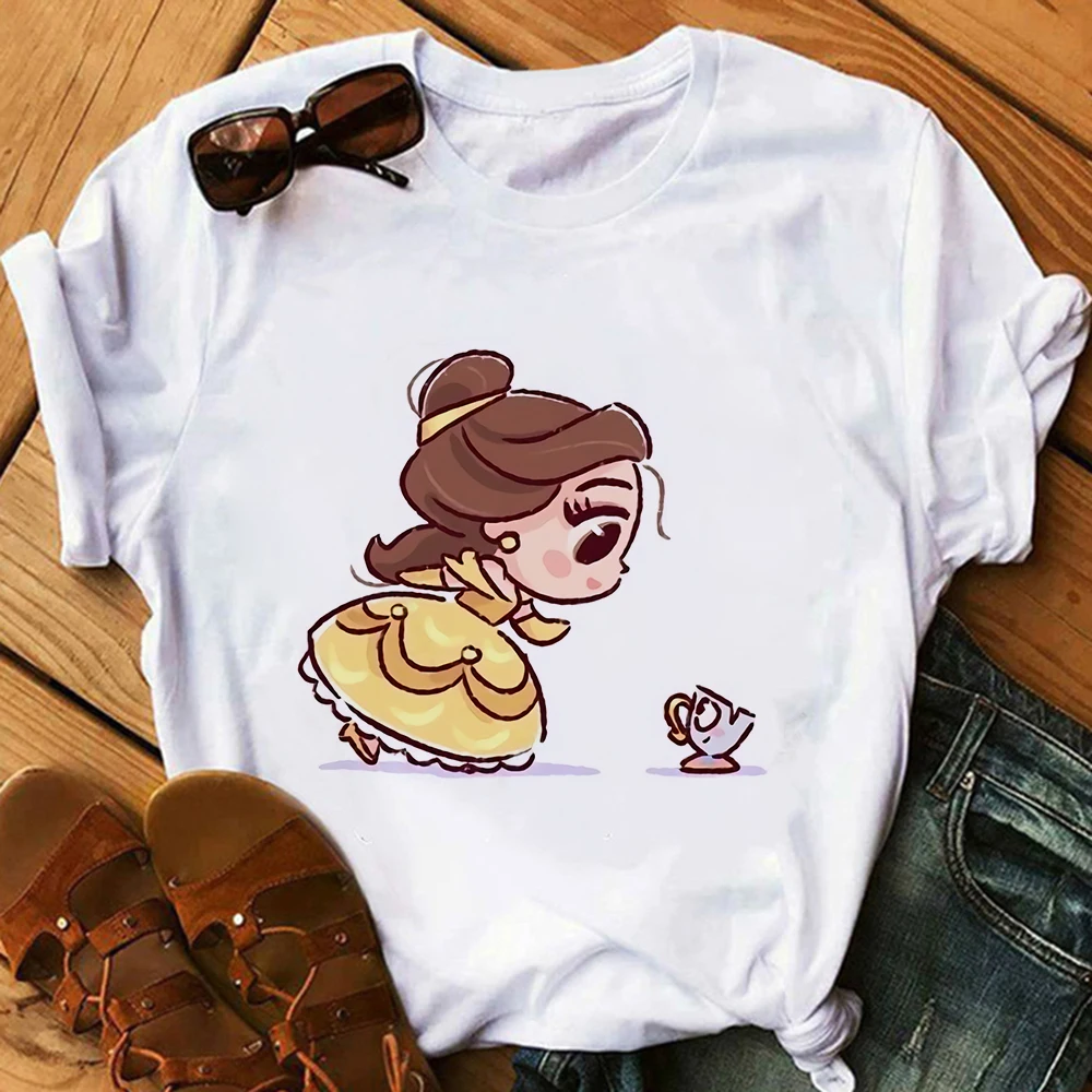 Camiseta de princesa Kawaii Harajuku para mujer, blusa Ullzang de Anime, playera estampada de dibujos animados, camisetas de moda de los 90 para mujer