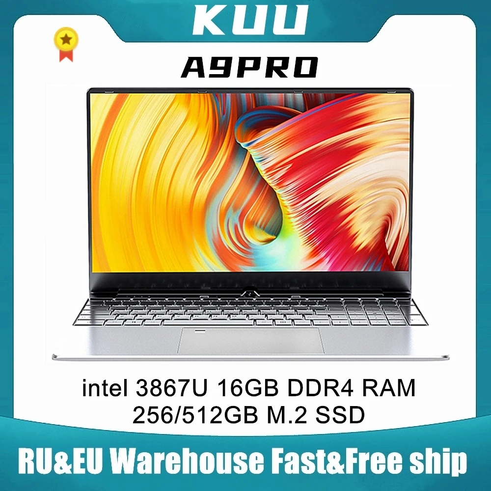 KUU A9 Pro 15 6 дюймовый FHD ноутбук для Intel 3867U двухъядерный 16 Гб DDR4 RAM 512 ГБ M.2 SSD камера studen
