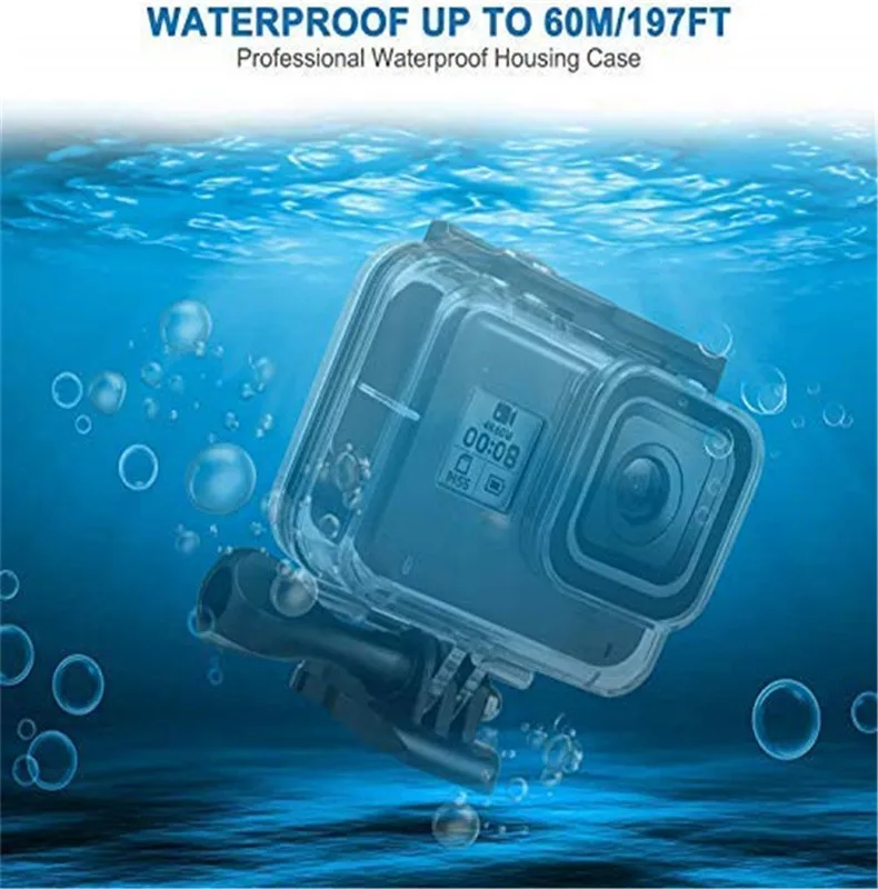45 м водонепроницаемый корпус комплект для Gopro Hero 8 черный 7 6 5 Дайвинг защитный чехол 3 Упаковка фильтр Анти-туман Go Pro кронштейн аксессуары