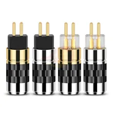 HIFI 0 78mm Plug Earphone Pin Audio Jack For UM3X W4R UE18 Headphone Wire Connector Carbon Fiber Adapter DIY Black Silver