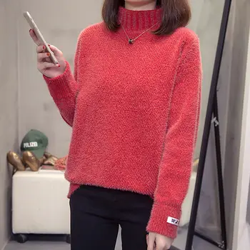 

Half high neck sweater bottoming sweater women's top with spring and autumn new style 2019 foreign style versatile thin