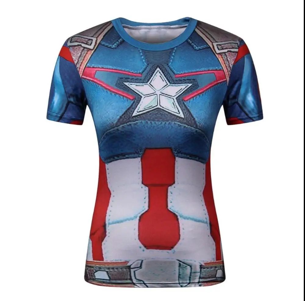 New 3D Printed Comics T-Shirt Women Compression Short Sleeve Fashion Summer Women T Shirt Cosplay Costume For Female Tops Tees tee shirts Tees