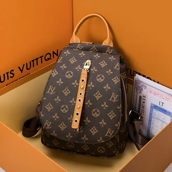 

2020 Fashionable Backpacks for Women Genuine Leather School Teenagers Girls Backpack Purse Bolsas De Mujer De Lujo Marcas Louis