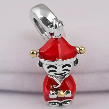 

Original Red Enamel Chinese god of prosperity Fortune Pendant Beads Fit 925 Sterling Silver Charm Bracelet Diy Jewelry