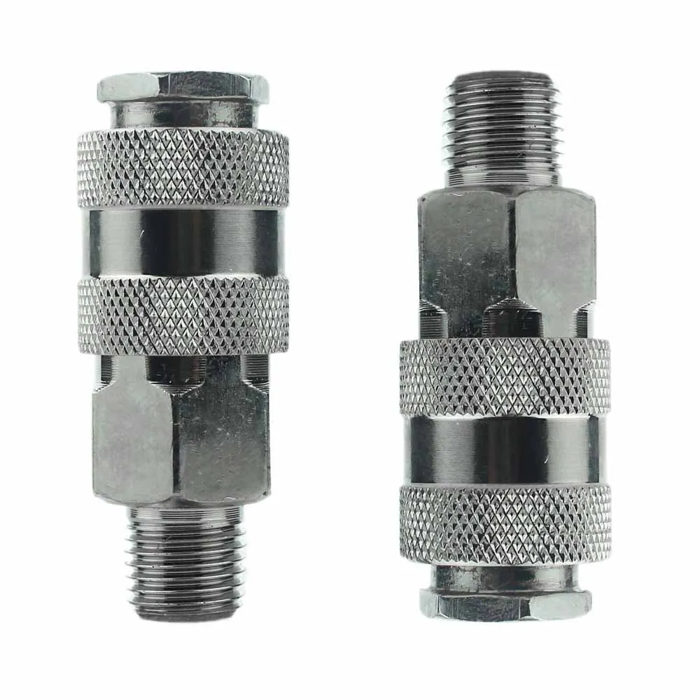 

2pcs Air Line Hose Fitting Connector Quick Release 1/4" BSP Male/Female