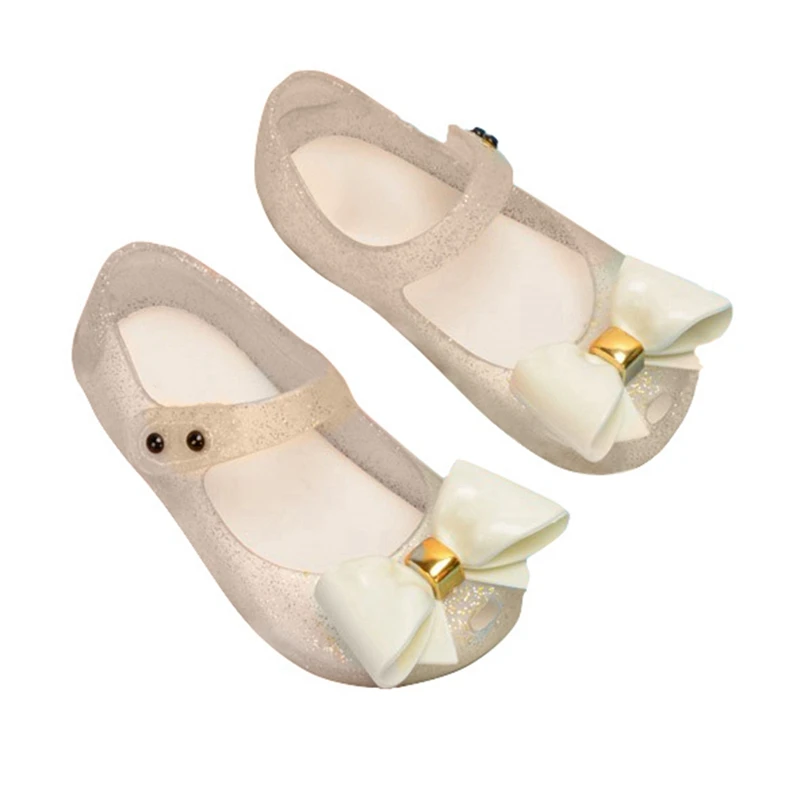 1 пара детских сандалий для девочек; милая модная детская дышащая обувь; прозрачная обувь с бантом; обувь принцессы; детские сандалии