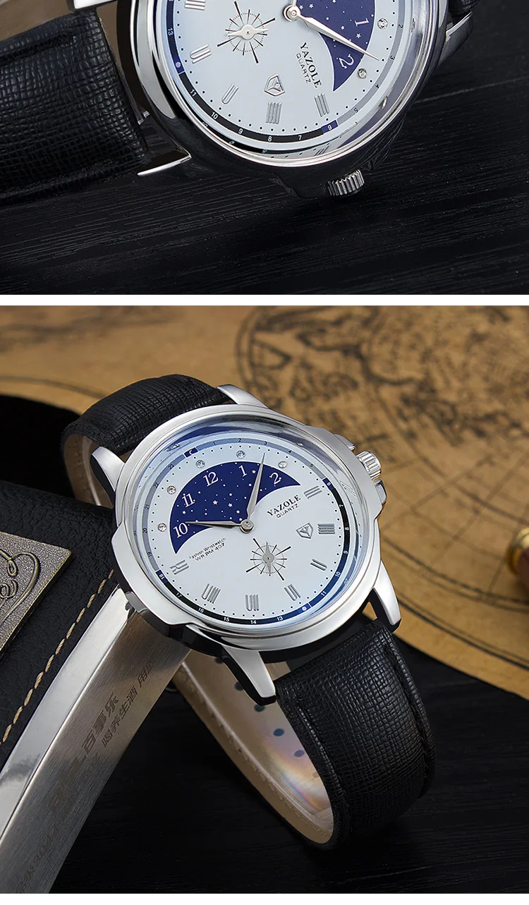 YOZALE часы Мужские лучший бренд класса люкс 30 м Водонепроницаемые кожаные кварцевые часы для мужчин модные мужские часы с коробкой Relogio Masculino