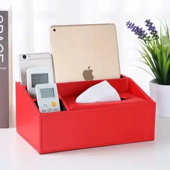 

Napkin Box wet wipe box Creative Multi-purpose Tissue Box Home Living Room Desktop Remote Control Storage Box Leather Paper Box