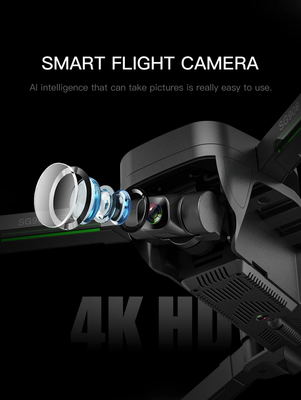 com 5g wifi fpv 4k 3-axis cardan