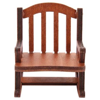 

Doll house Miniature Vintage Wooden Dining Chair Concise Style Chair Furniture Doll House Decoration Accessories Toys