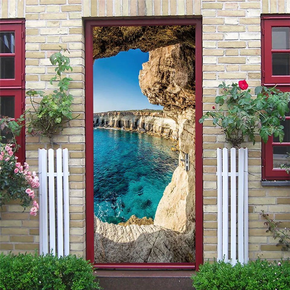 Чернила наклейки s на двери самоклеящиеся водонепроницаемые обои домашний дизайн съемные плакаты ПВХ художественные настенные наклейки Декор стикер - Цвет: DZMT183