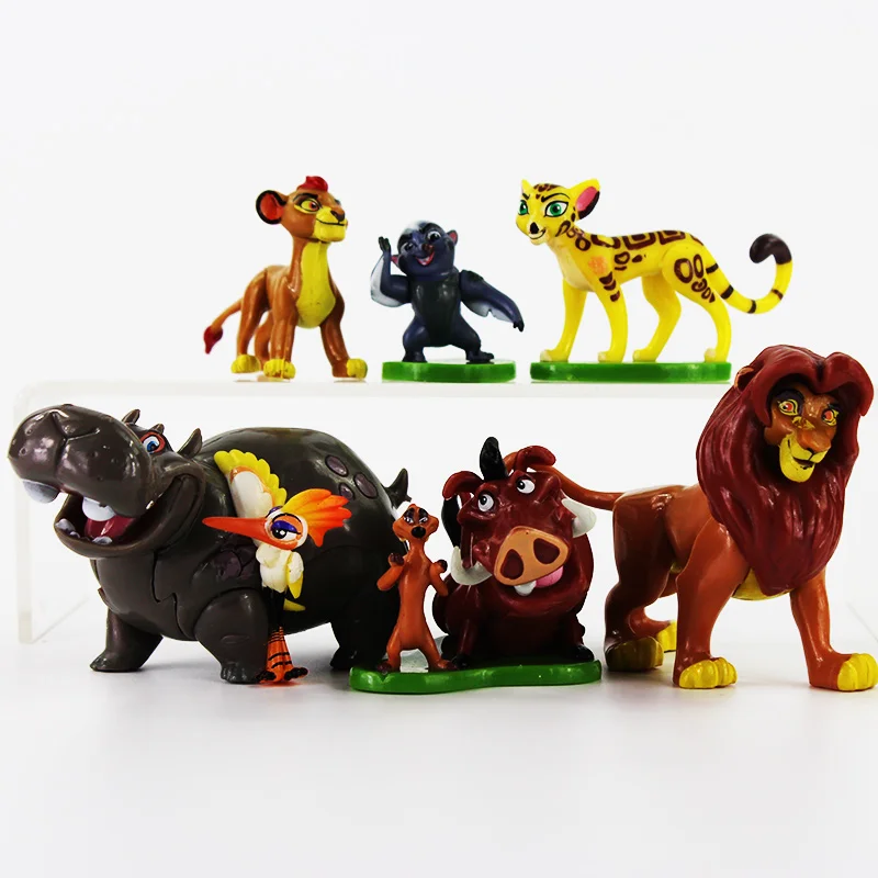 Мультфильм Лев Guard King Kion Simba ПВХ Фигурки банга Beshte Fuli Ono кукольная Статуэтка детские игрушки для мальчиков - Цвет: 6pcs