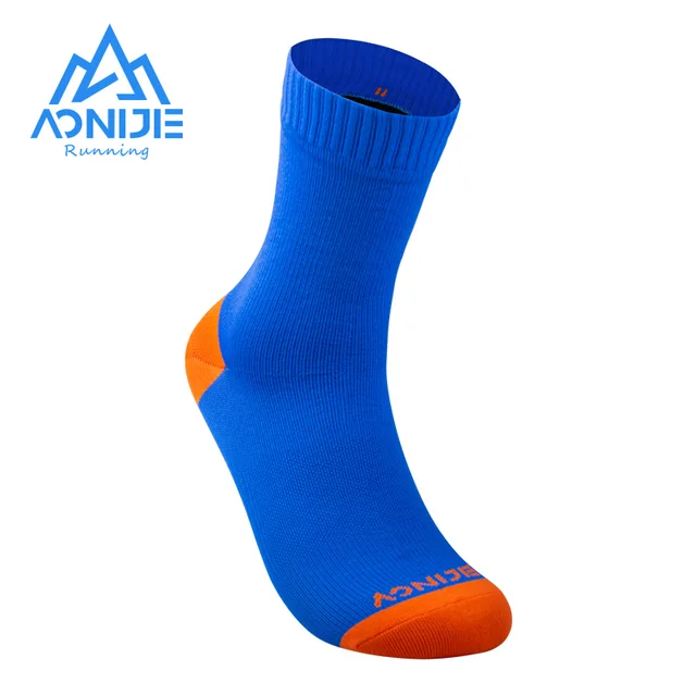 AONIJIE-Calcetines impermeables para deportes al aire libre, medias de fibra de bambú con capa interior repelente al agua para Trail Running Ride, 1 par, E4821 -