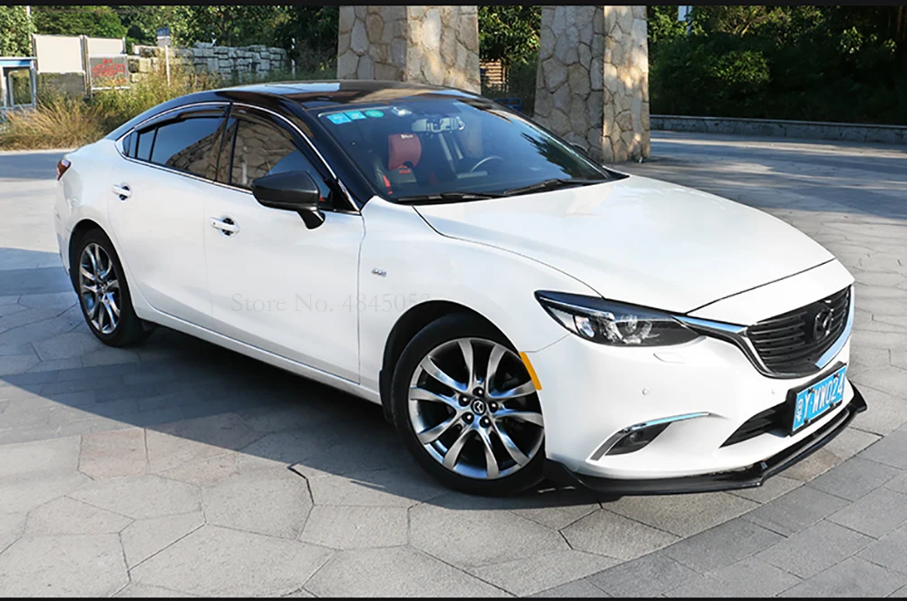 Автомобильный Стайлинг для Mazda 6 Atenza до ABS Неокрашенный цвет передний угловой бампер Защита для губ защитные крышки Спойлер 3 шт