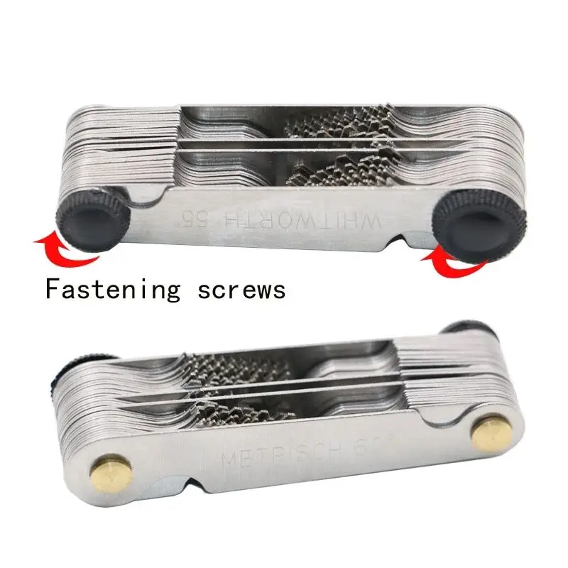 스레드 플러그 게이지 스테인레스 스틸 미터법 미국 나사 피치 60 및 55도 스레드 측정 게이지 게이지