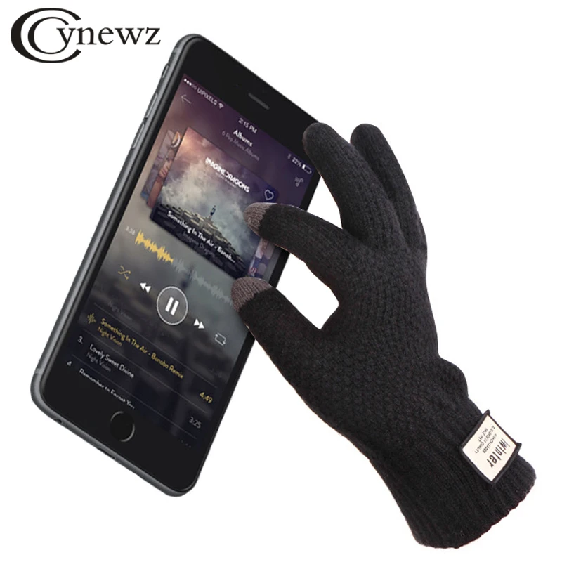 Men Knitted Gloves Touch Screen Thicken Warm Winter Autumn Business