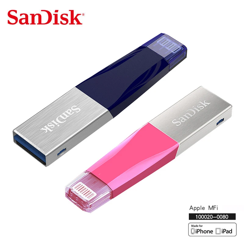 US $24.85 Sandisk IXPand USB 30 OTG Flash Drive 64GB 128GB Lightning To Metal Pen Drive For IPhone IPad IPod Memory Stick