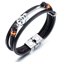 Горячий мужской браслет «гитара» кожаный плетеный Канат многоярусный браслет панк ювелирные изделия подарки 19ING