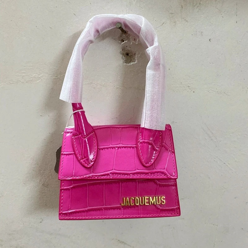 

Jacquemus Mini Crocodile Print Satchel Pocket Bag Stone Print Shoulder Bags Pu Leather Crossbody Strap Small Tote Bag Clutch