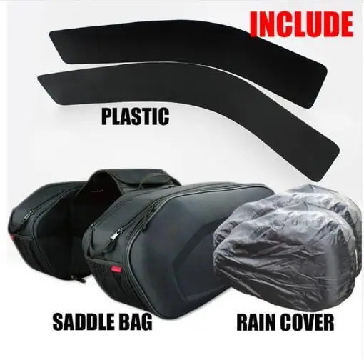 

2019 New Universal fit Motorcycle komine SA212 Bags Luggage Saddle Bags with Rain Cover 36-58L+free Plastic plate