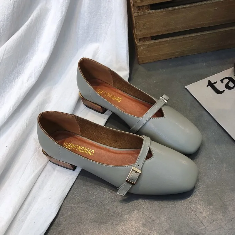 

Spring Women Shoes Flat Heels round toe Slip-On Shallow Mouth Female Flats Buckle Decor Casual Loafers Zapatillas Mujer J15-48