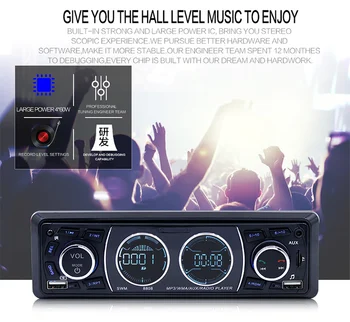 

1PC Onever Bluetooth Car Stereo Audio In-Dash MP3 Radio Player Remote Controller USB Charger Support USB TF AUX FM Receiver