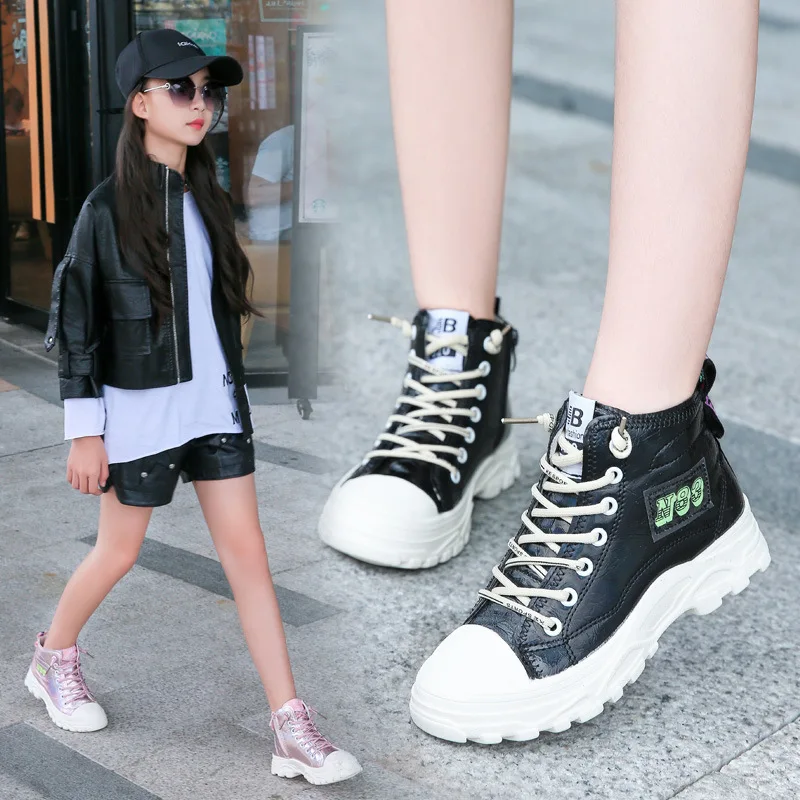 Детские Ботинки Martin Сезон осень зима Новая обувь для девочек Модные кожаные